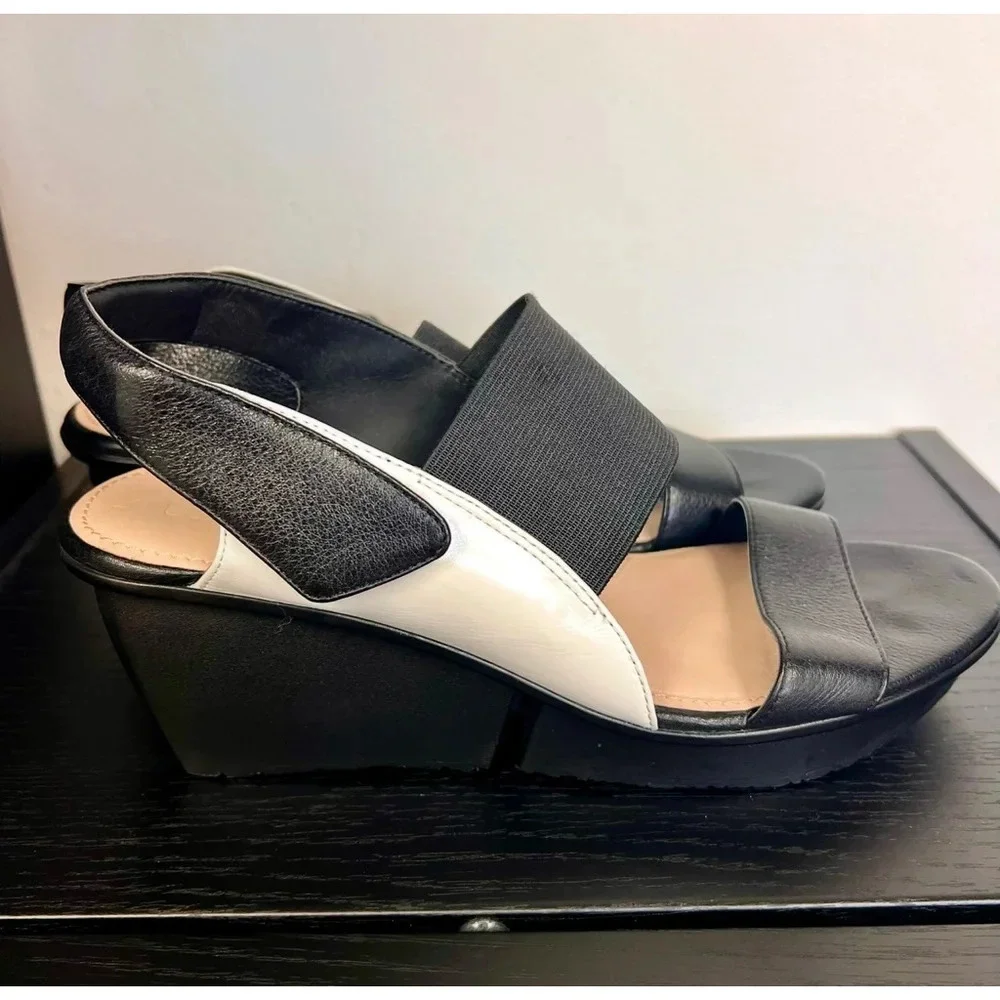 Women's Nina Sandals,‎ Size 8 Black/White
